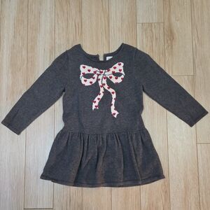 GAP Charcoal Dress with Heart Bow